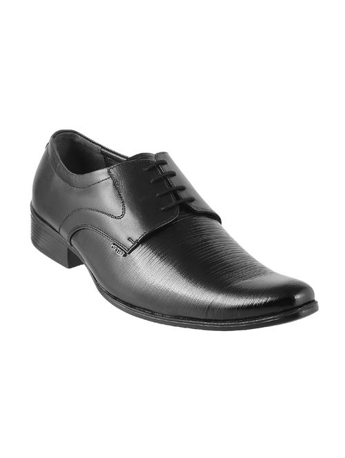 black leatherette lace-up derby - 14337827 - Very Small Image - 1