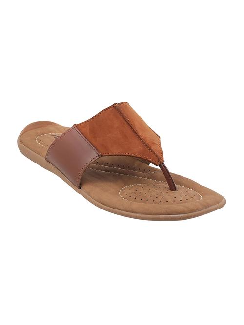 tan leather toe separator slipper - 14337880 - Very Small Image - 1