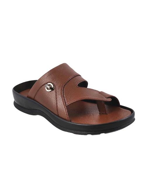 tan leatherette slip on slipper - 14337885 - Very Small Image - 1