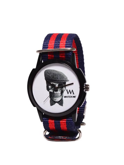 watch me printed round dial nylon strap analog watch - 14341958 - Very Small Image - 1