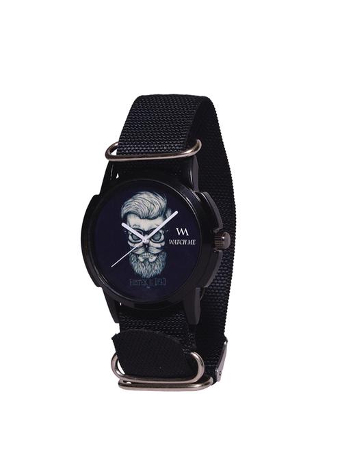 watch me printed round dial nylon strap analog watch - 14341963 - Very Small Image - 1