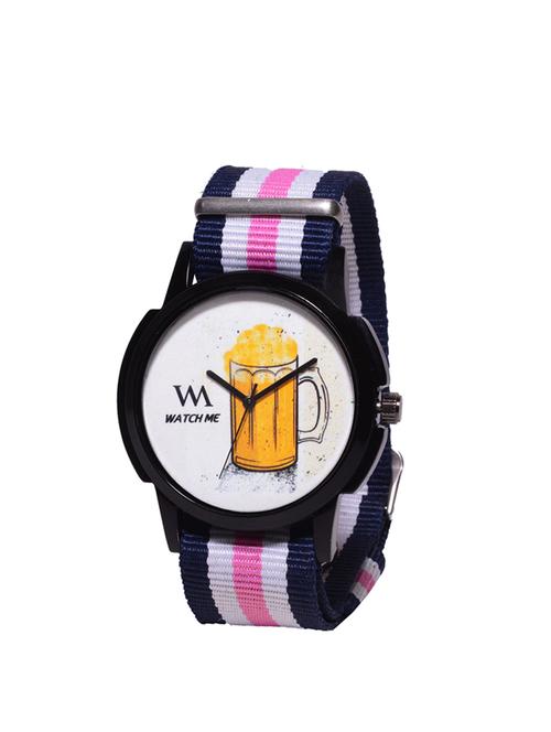watch me printed dial nylon strap analog watch - 14341984 - Very Small Image - 1