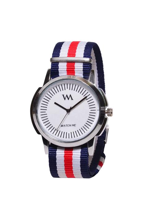 watch me round dial nylon strap analog watch - 14342018 - Very Small Image - 1