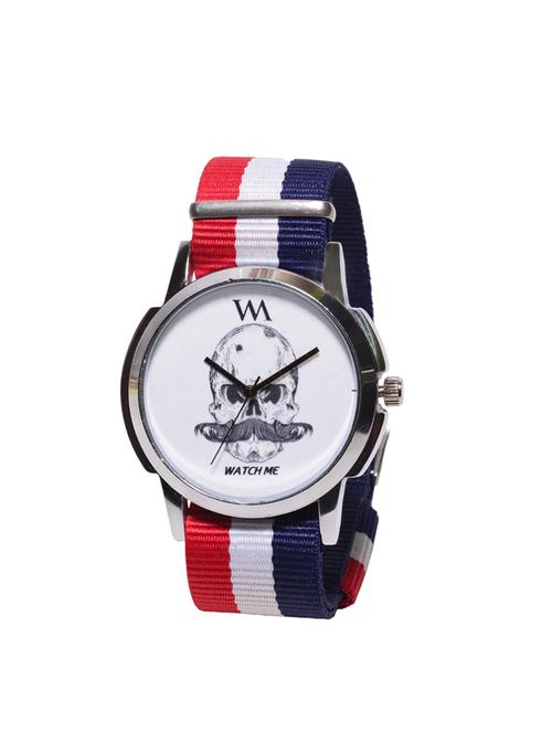 watch me round dial nylon strap analog watch - 14342035 - Very Small Image - 1