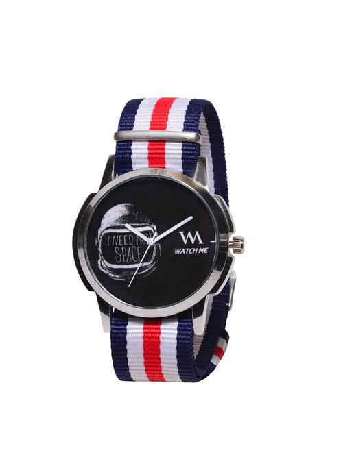 watch me round dial nylon strap analog watch - 14342042 - Very Small Image - 1