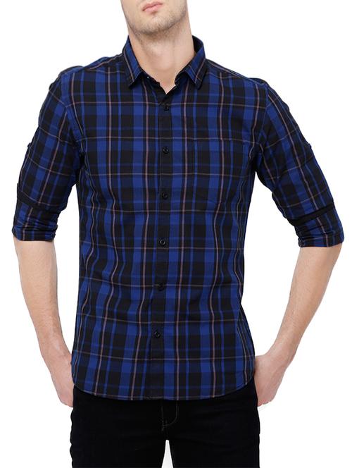 blue cotton casual shirt - 14342664 - Very Small Image - 1