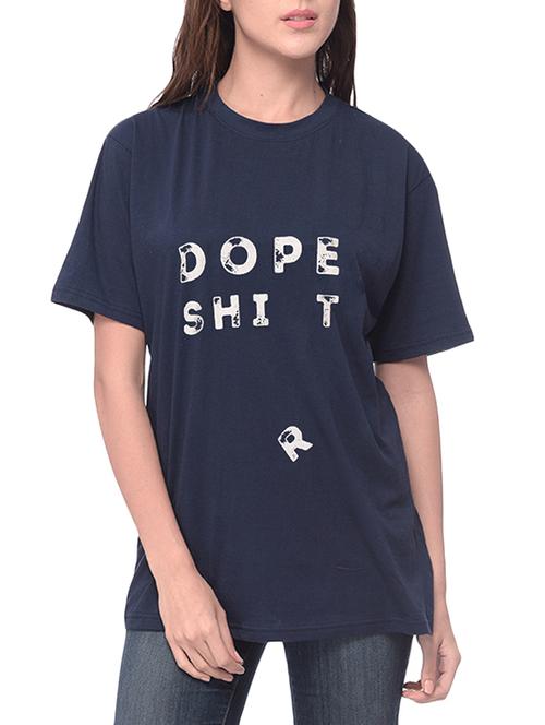 navy blue printed cotton regular tee - 14343889 - Very Small Image - 1
