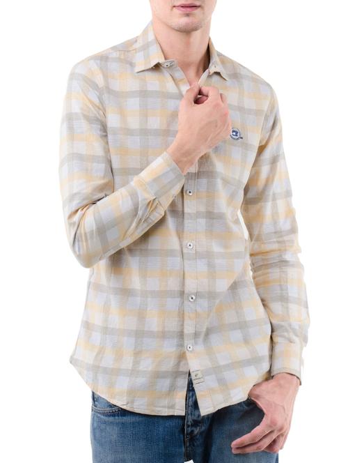 yellow cotton casual shirt - 14345007 - Very Small Image - 1
