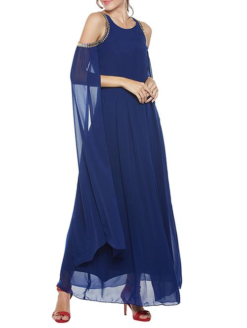 solid blue maxi dress - 14347459 - Very Small Image - 1