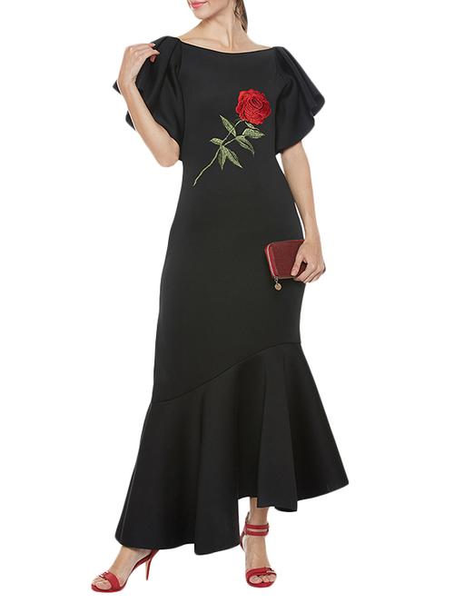 solid black casual dress - 14347474 - Very Small Image - 1