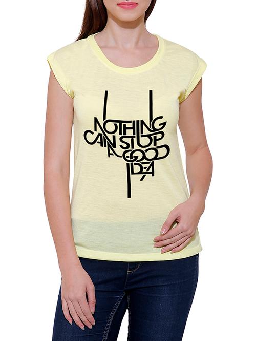 yellow cotton blend tee - 14348206 - Very Small Image - 1