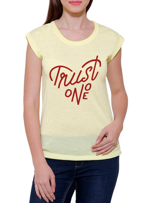 yellow cotton blend tee - 14348209 - Very Small Image - 1