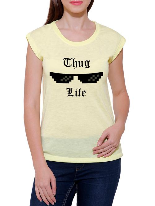 yellow cotton blend tee - 14348215 - Very Small Image - 1