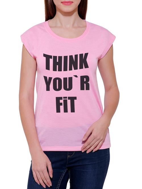 pink cotton blend tee - 14348219 - Very Small Image - 1