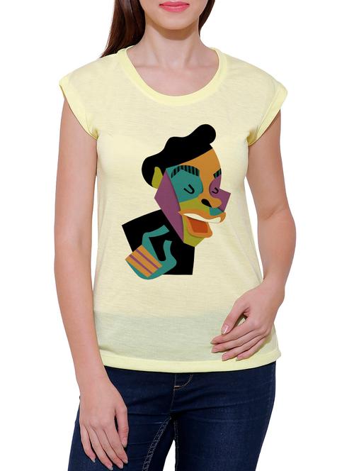 yellow cotton blend tee - 14348221 - Very Small Image - 1