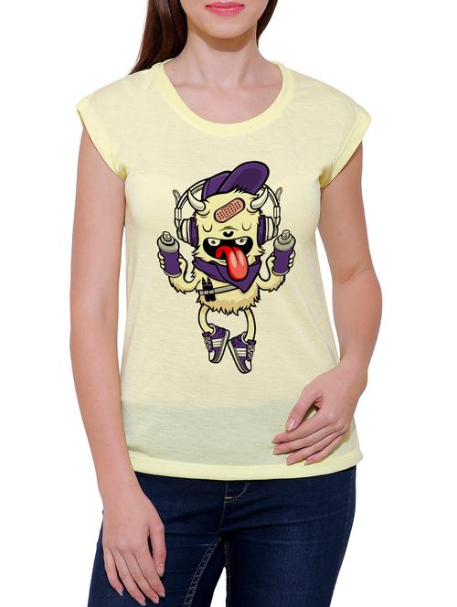 yellow cotton blend tee - 14348233 - Very Small Image - 1