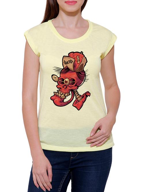 yellow cotton blend tee - 14348236 - Very Small Image - 1