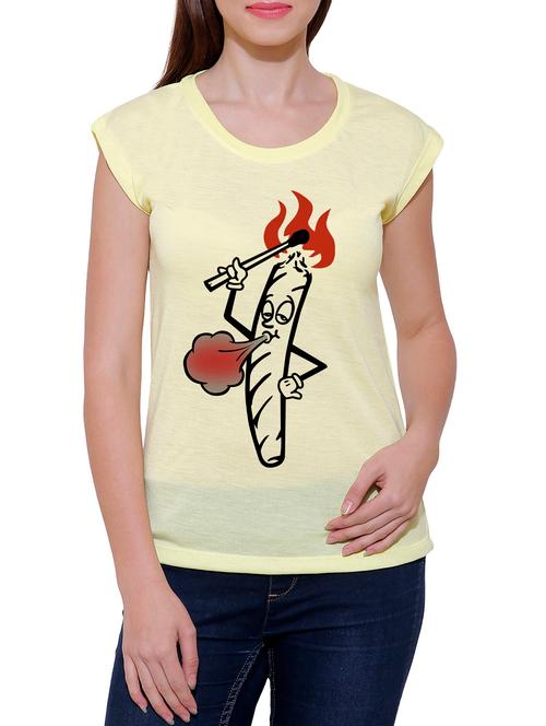 yellow cotton blend tee - 14348242 - Very Small Image - 1