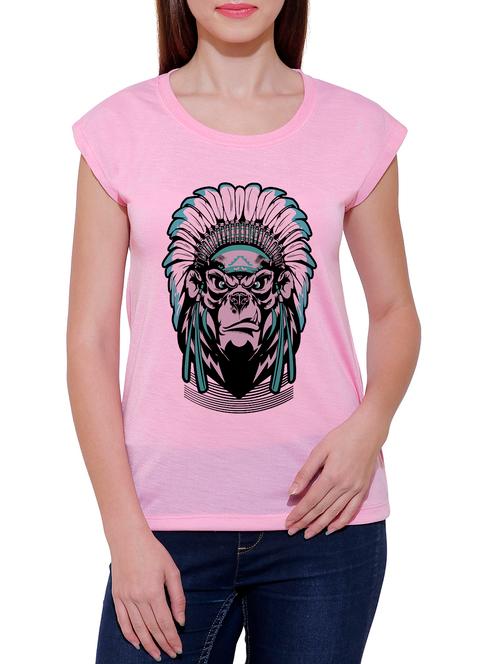 pink cotton blend tee - 14348273 - Very Small Image - 1