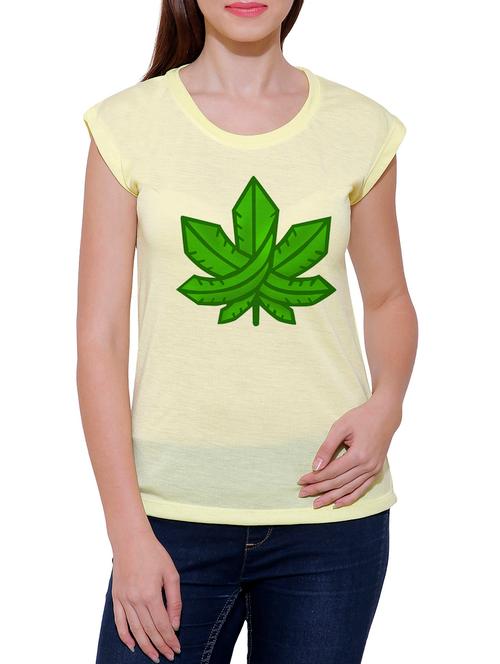 yellow cotton blend tee - 14348296 - Very Small Image - 1