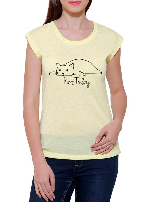 yellow cotton blend tee - 14348308 - Very Small Image - 1