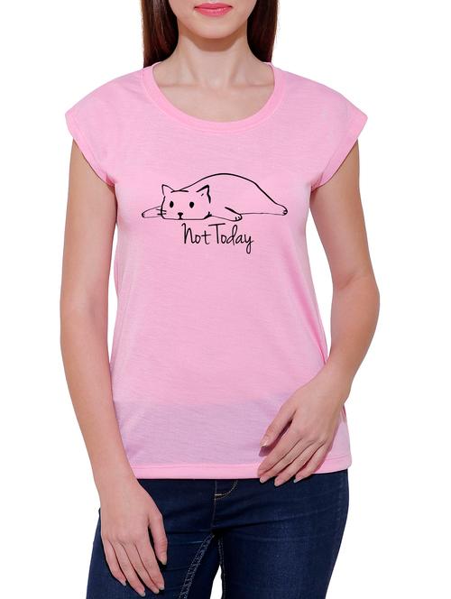 pink cotton blend tee - 14348309 - Very Small Image - 1
