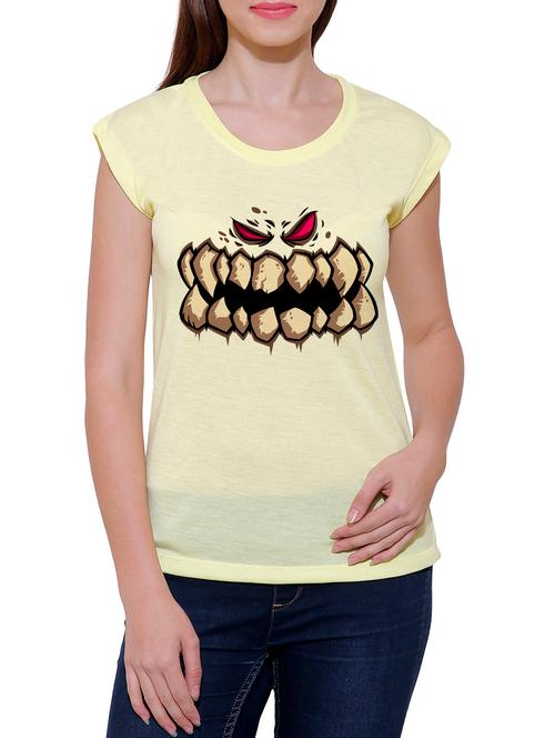 yellow cotton blend tee - 14348317 - Very Small Image - 1