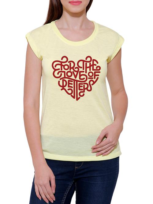 yellow cotton blend tee - 14348332 - Very Small Image - 1