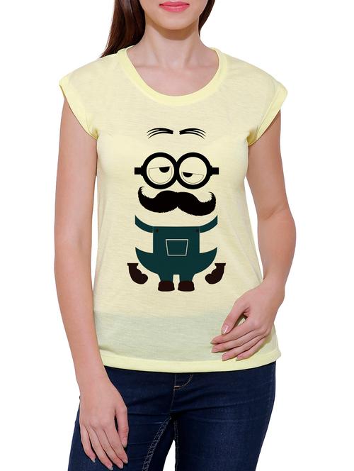 yellow cotton blend tee - 14348356 - Very Small Image - 1