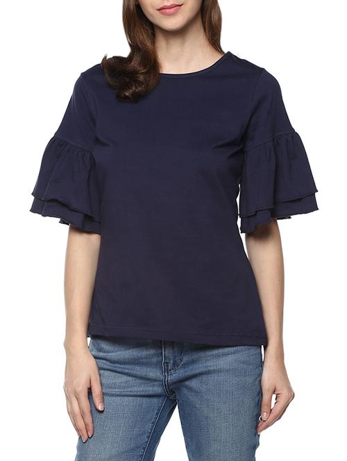 layered ruffle sleeved top - 14348394 - Very Small Image - 1