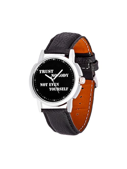 x5 fusion royal black leather analog man watch - 14348634 - Very Small Image - 1