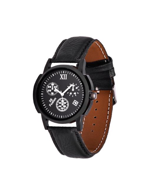 x5 fusion black leather strap men watch - 14348635 - Very Small Image - 1