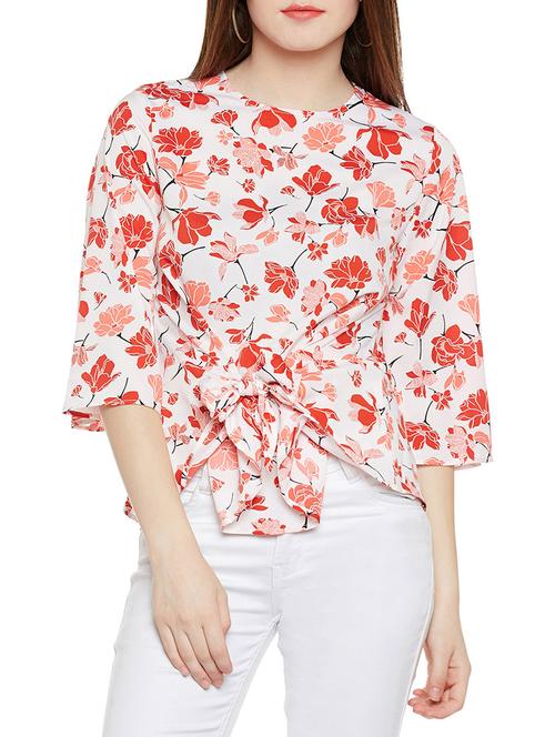 white floral printed regular top - 14349952 - Very Small Image - 1