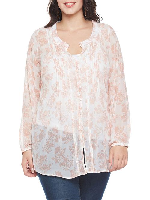 pintucked button detail plus top - 14349982 - Very Small Image - 1