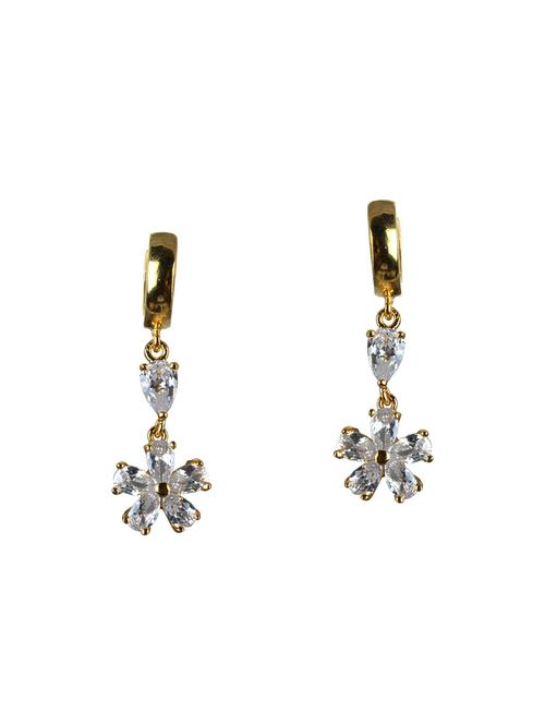 brass gold plated drop earring - 14350175 - Very Small Image - 1