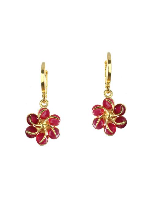 brass gold plated drop earring - 14350178 - Very Small Image - 1