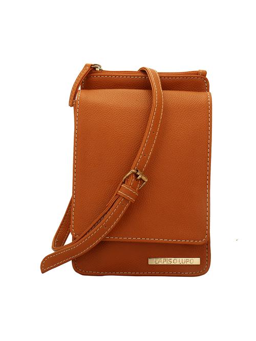 tan solid regular sling bag - 14350232 - Very Small Image - 1