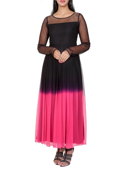 pink net maxi dress - 14350405 - Very Small Image - 1