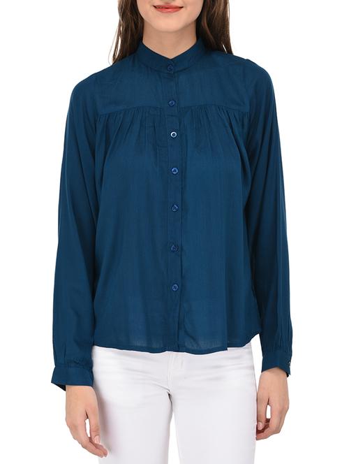 blue rayon regular shirt - 14352822 - Very Small Image - 1