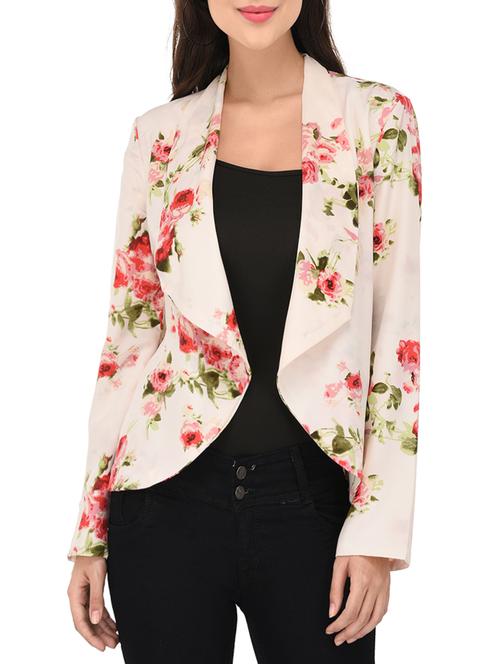 beige floral printed jacket - 14352831 - Very Small Image - 1