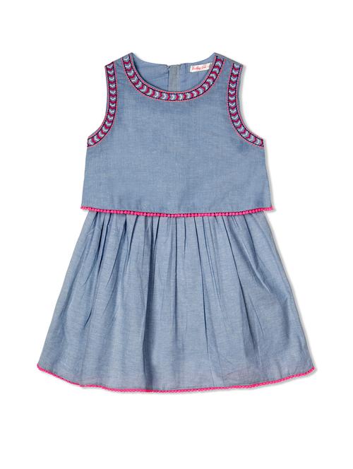 blue cotton frock - 14353328 - Very Small Image - 1
