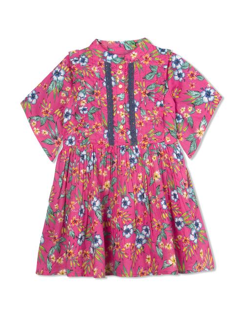 pink cotton frock - 14353335 - Very Small Image - 1