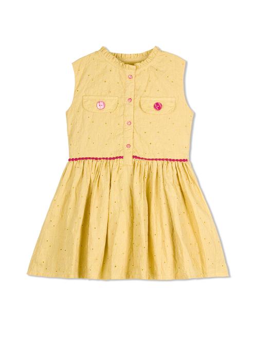 yellow cotton frock - 14353380 - Very Small Image - 1