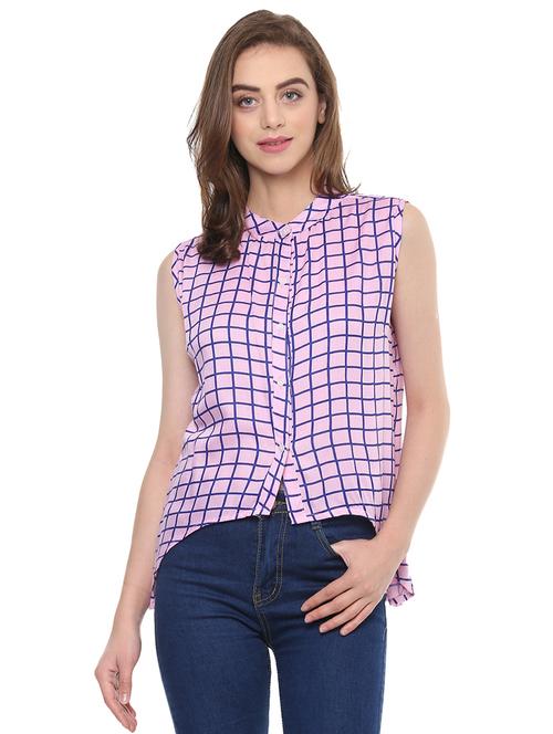 pink crepe casual top - 14353566 - Very Small Image - 1