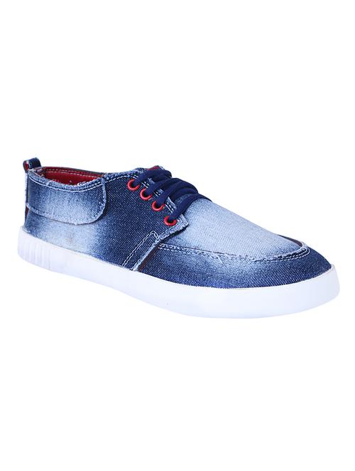 blue denim lace up sneaker - 14356324 - Very Small Image - 1