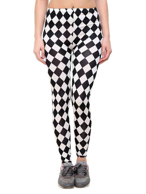 white printed poly spandex legging - 14356497 - Very Small Image - 1