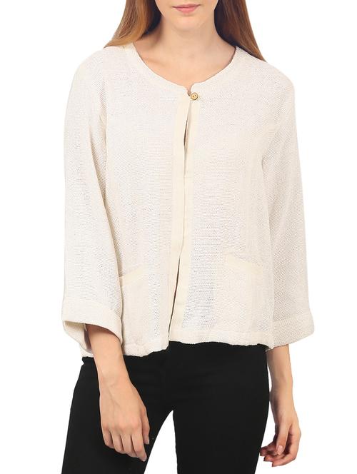 white cotton shrug - 14357081 - Very Small Image - 1