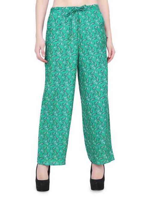 green crepe palazzos - 14358696 - Very Small Image - 1