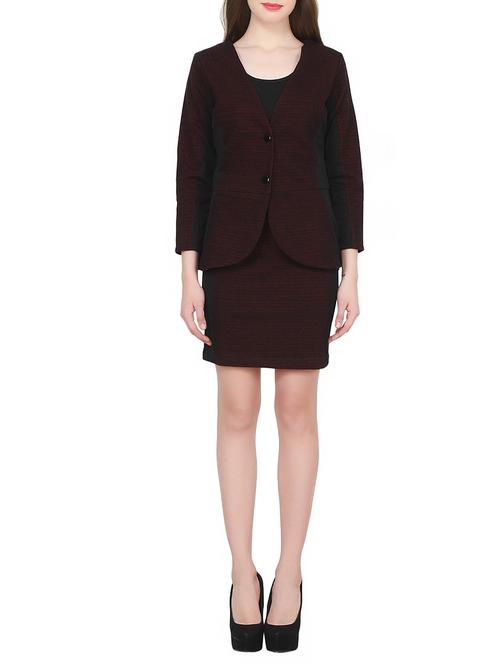 red hosiery blazer and skirt set - 14358701 - Very Small Image - 1