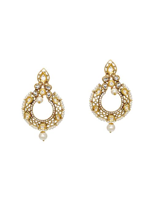 lass vogue studded brass drop earrings - 14359927 - Very Small Image - 1